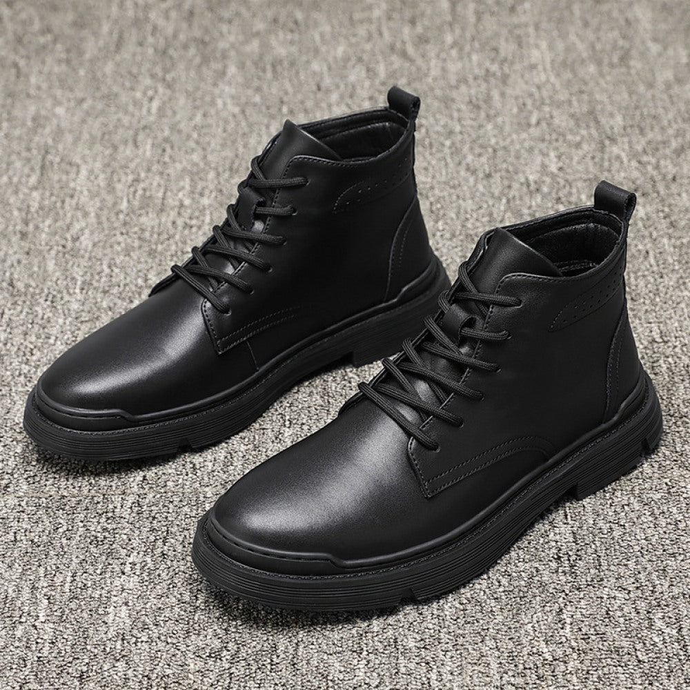 Men's Breathable Leather Middle Cut Tooling Boots