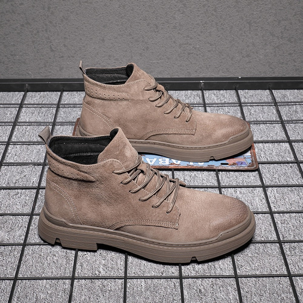 Men's Leather Hot Style Trend High-Top Tooling Boots