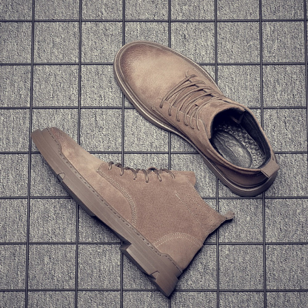 Men's Leather Hot Style Trend High-Top Tooling Boots