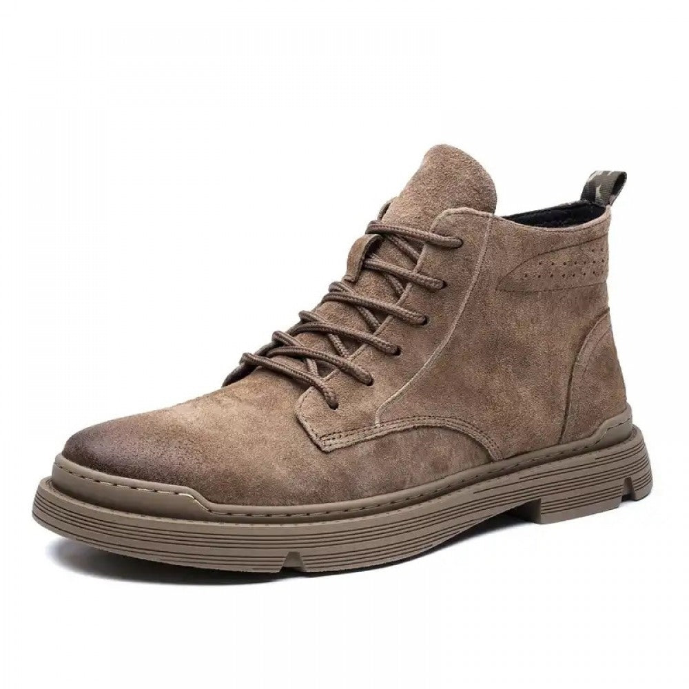 Men's Leather Hot Style Trend High-Top Tooling Boots