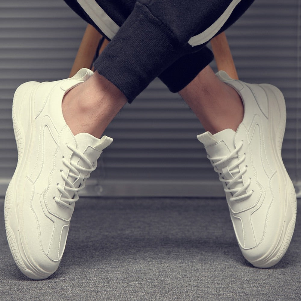 Men's Casual White Leather Shoes