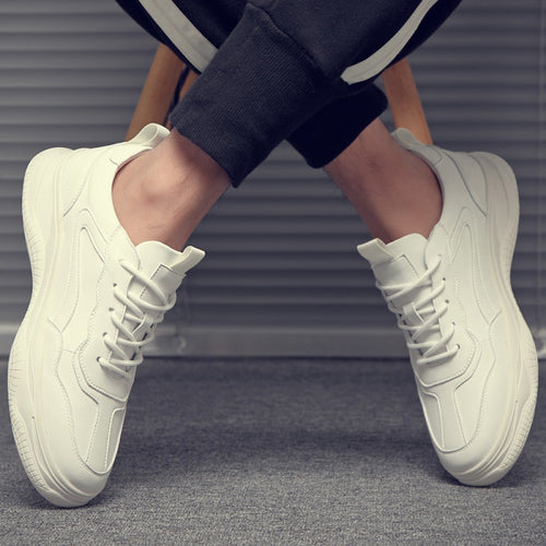 Men's Casual White Leather Shoes