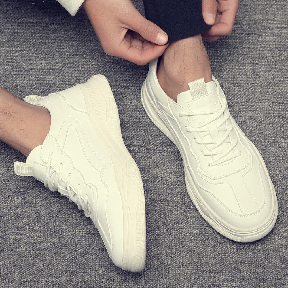 Men's Casual White Leather Shoes