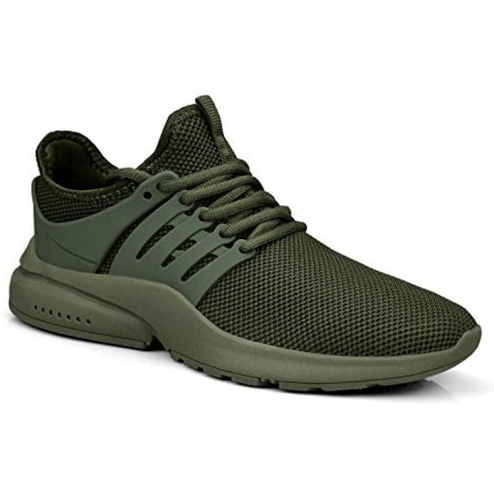 Men's Non Slip Gym Lightweight Breathable Running Walking Tennis Shoes Green